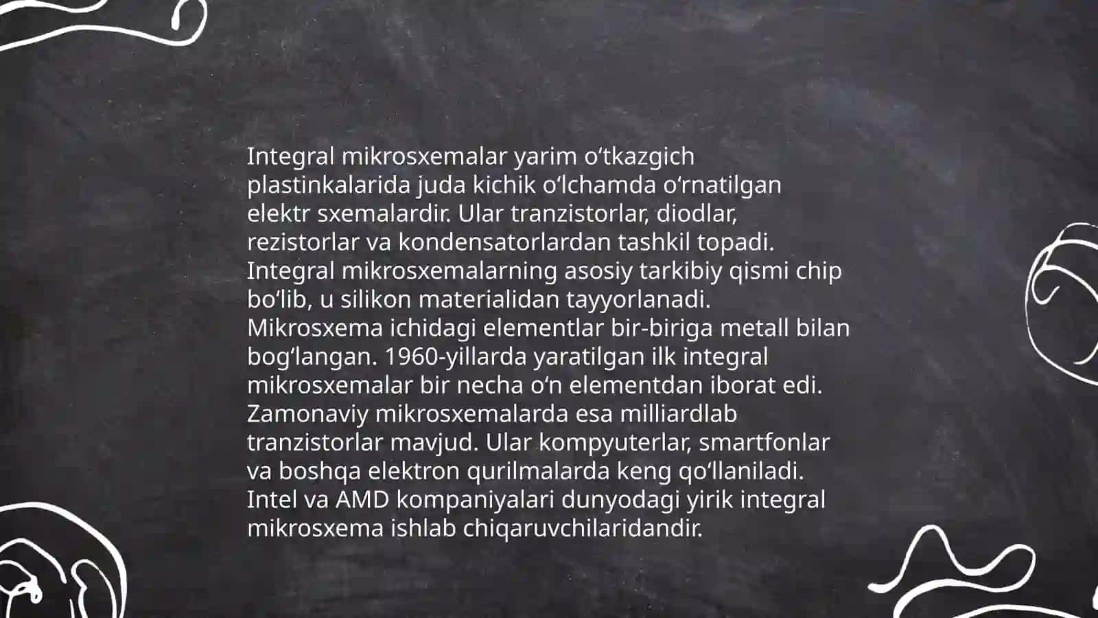 elektron qurilma integral mikrosxema mikrosxemotexnika raqamli mikrosxemotexnikalarning xususiyatlari raqamli mikrosxemotexnikaning rivojlanish istiqbillari 4