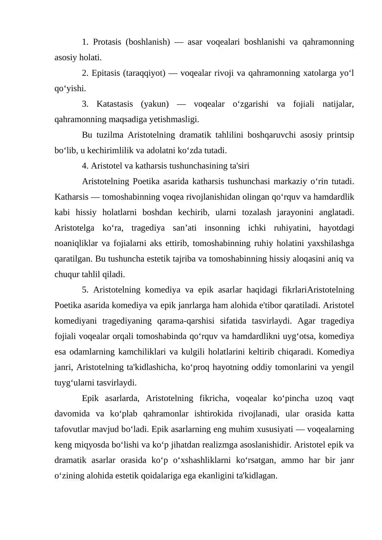 Aristotelning Poetika asarini o‘rganish 4