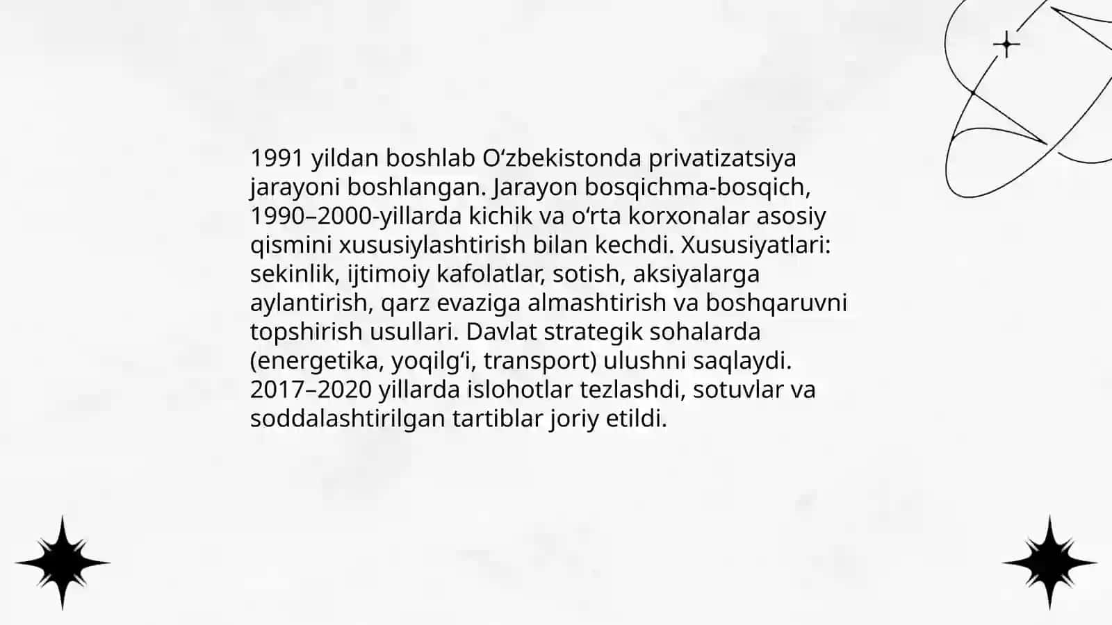 Bozor istisodiyotiga o’tish davri va uning O’zbekistondagi xususiyatlari 4