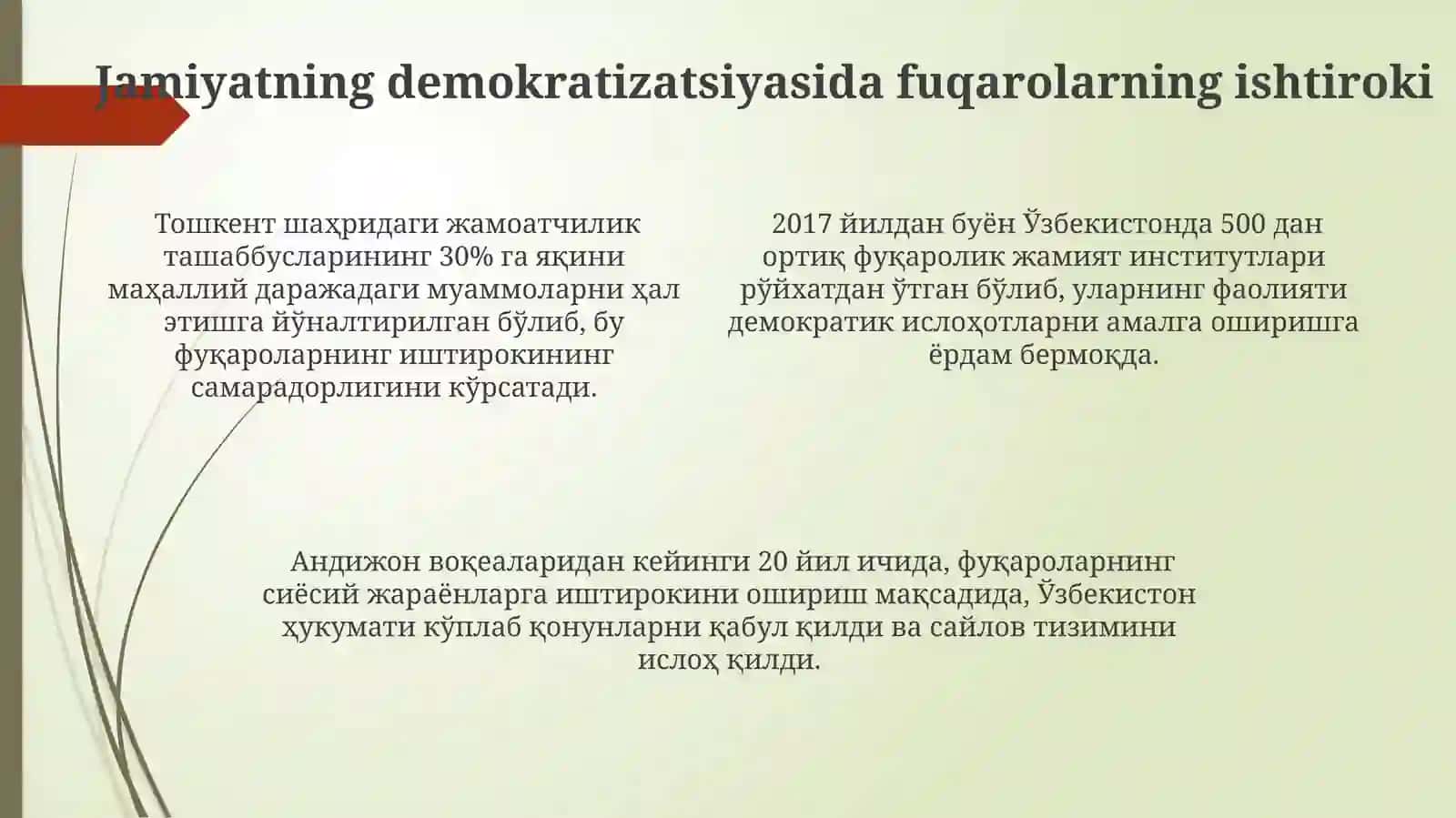 Oʻzbekistonda Demokratik Fuqarolik Jamiyati Poydevorlarining Shakillanishi 4