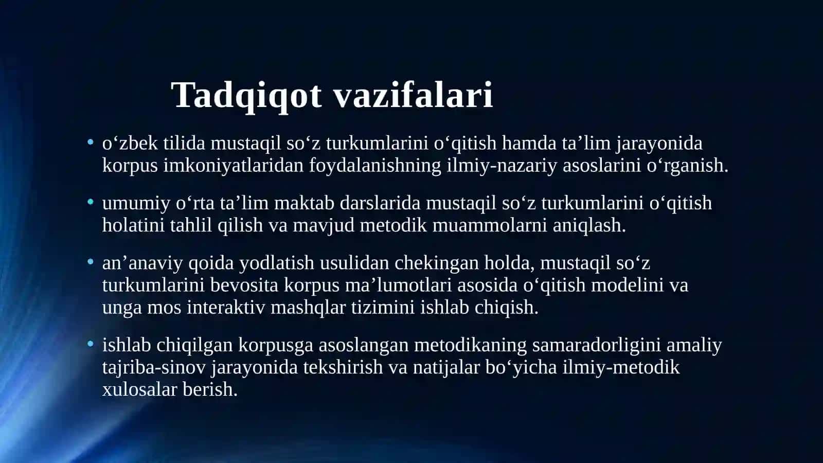 MUSTAQIL SO‘Z TURKUMLARINI MAKTAB O‘QUVCHILARIGA O‘QITISHDA KORPUSGA ASOSLANGAN YONDASHUV 4