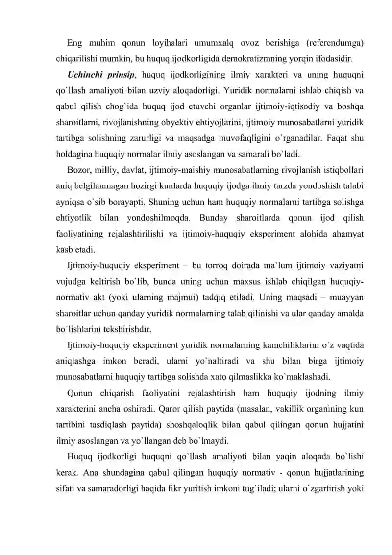 Huquq ijodkorligi: tushunchasi, prinsiplari va turlari 4