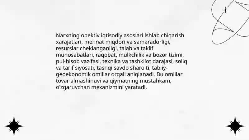 Narxning mazmuni,uning obektiv asoslari,vazifalari va turlari 4