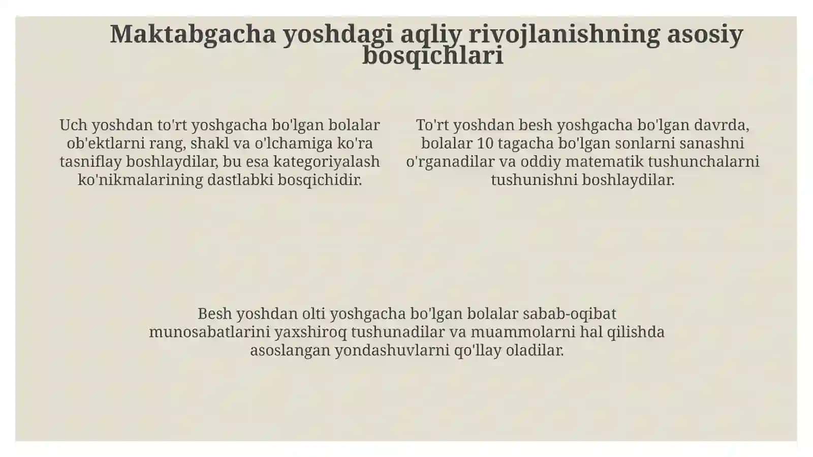 Maktabgacha yosh davrida psixik rivojlanish 4