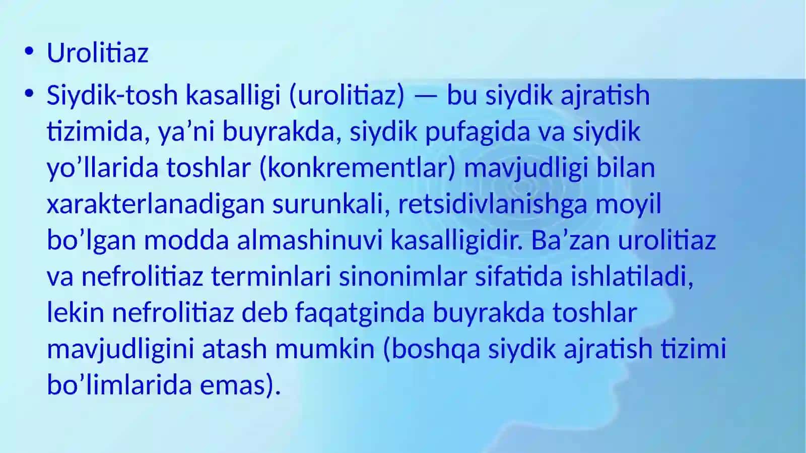 BUYRAKLARDA URAT TOSHLARINING HOSIL BO’LISHI VA DAVOLASH YO’LLARI 4