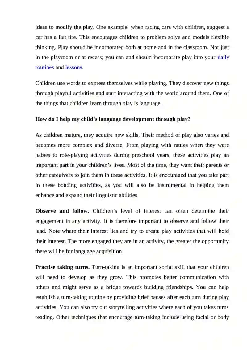 THE IMPORTANCE OF PLAY IN LANGUAGE LEARNING 4