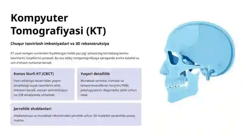 Yuz-jag' sohasi nur tekshirish usullari 4