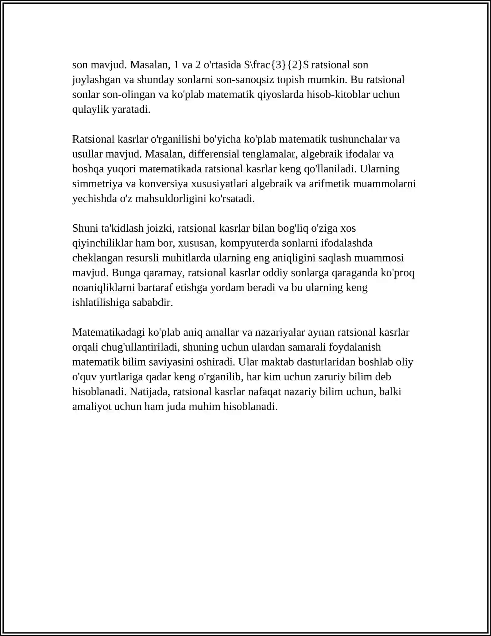 RATSIONAL KASRLARNI SODDA KASRLARGA YOYIB INTEGRALLASH 4