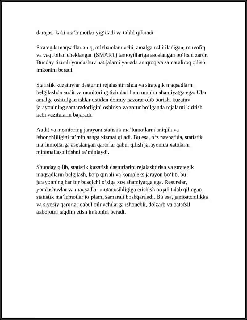 STATISTIK KUZATISH NING DASTURIY-USLUBIY VA TASHKILIY MASALALARI 4