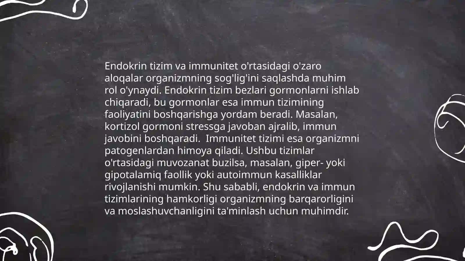 Organezmning, immun endokren boshqarilishi 4