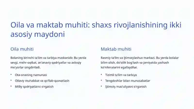 Shaxs rivojida tarbiya va muhit: O'zbek jamiyatida shaxsiy o'sish omillari 4