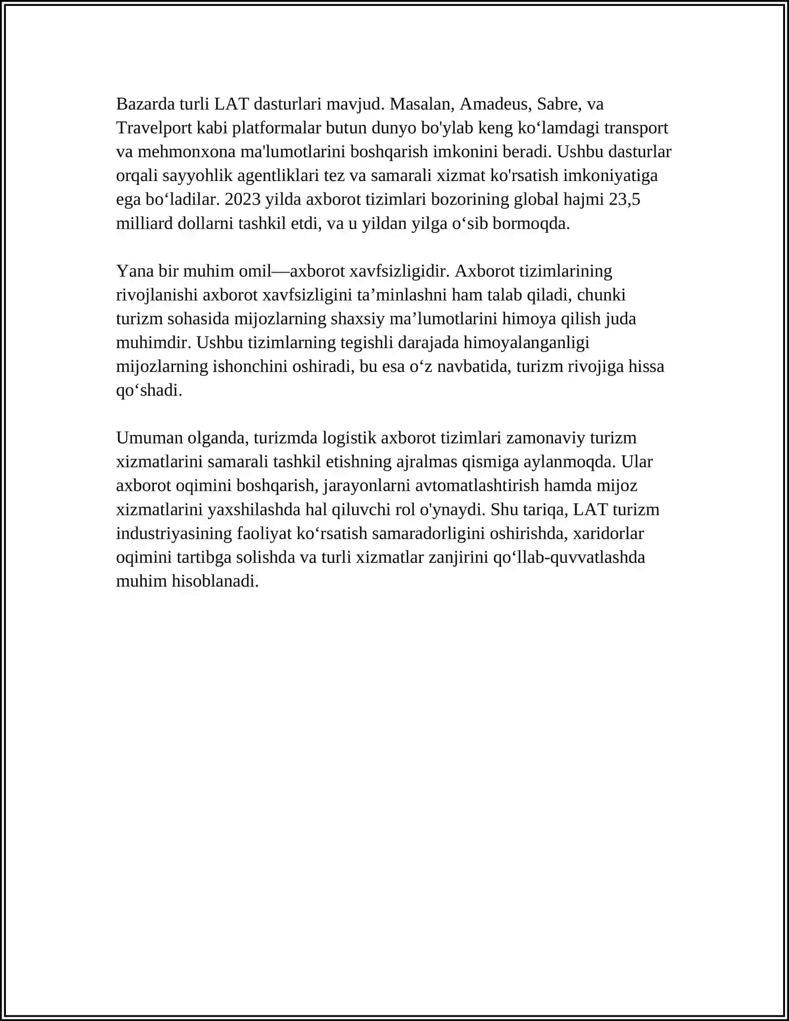Turizmda Logistik Axborot Tizimlari 4
