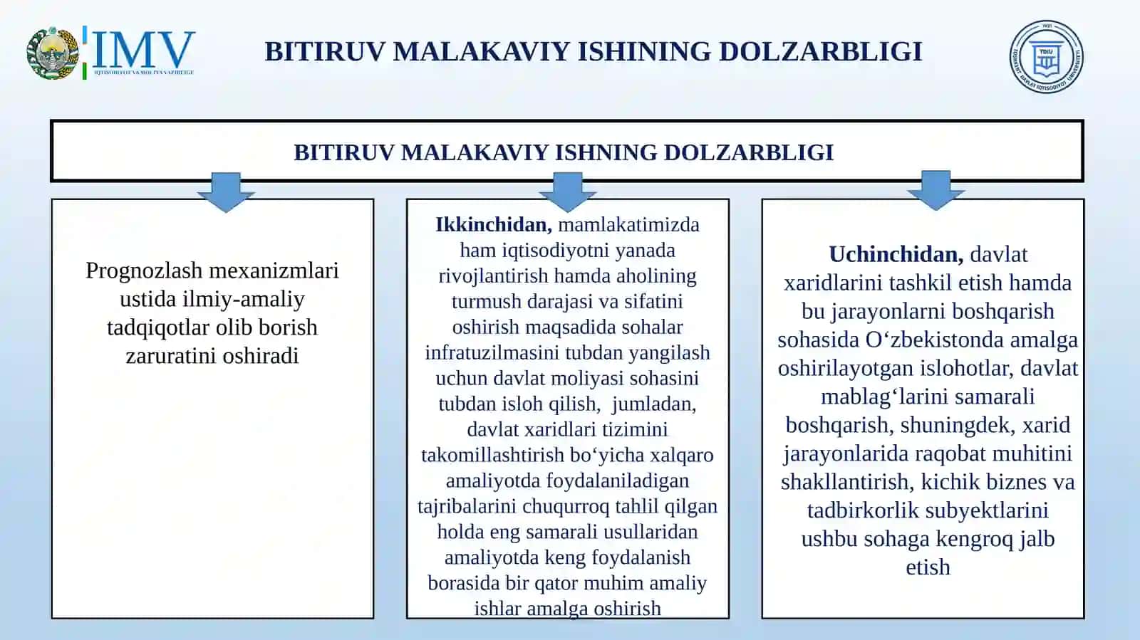 "O‘ZBEKISTON RESPUBLIKASI DAVLAT BUDJETI DAROMADLARI VA XARAJATLARINI PROGNOZLASHTIRISH: AMALIYOT VA TAKOMILLASHTIRISH YO‘LLARI” 4