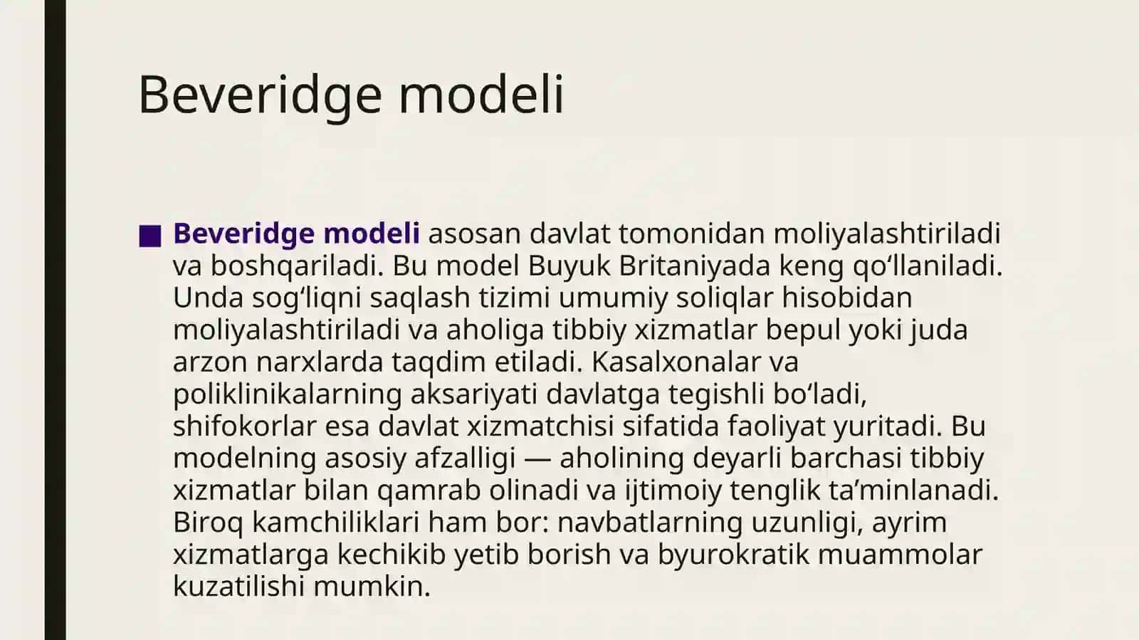 Beveridge modeli 4