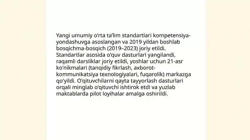 Maktabgacha taʼlim tizimini modernizatsiya qilish islohotlari 4