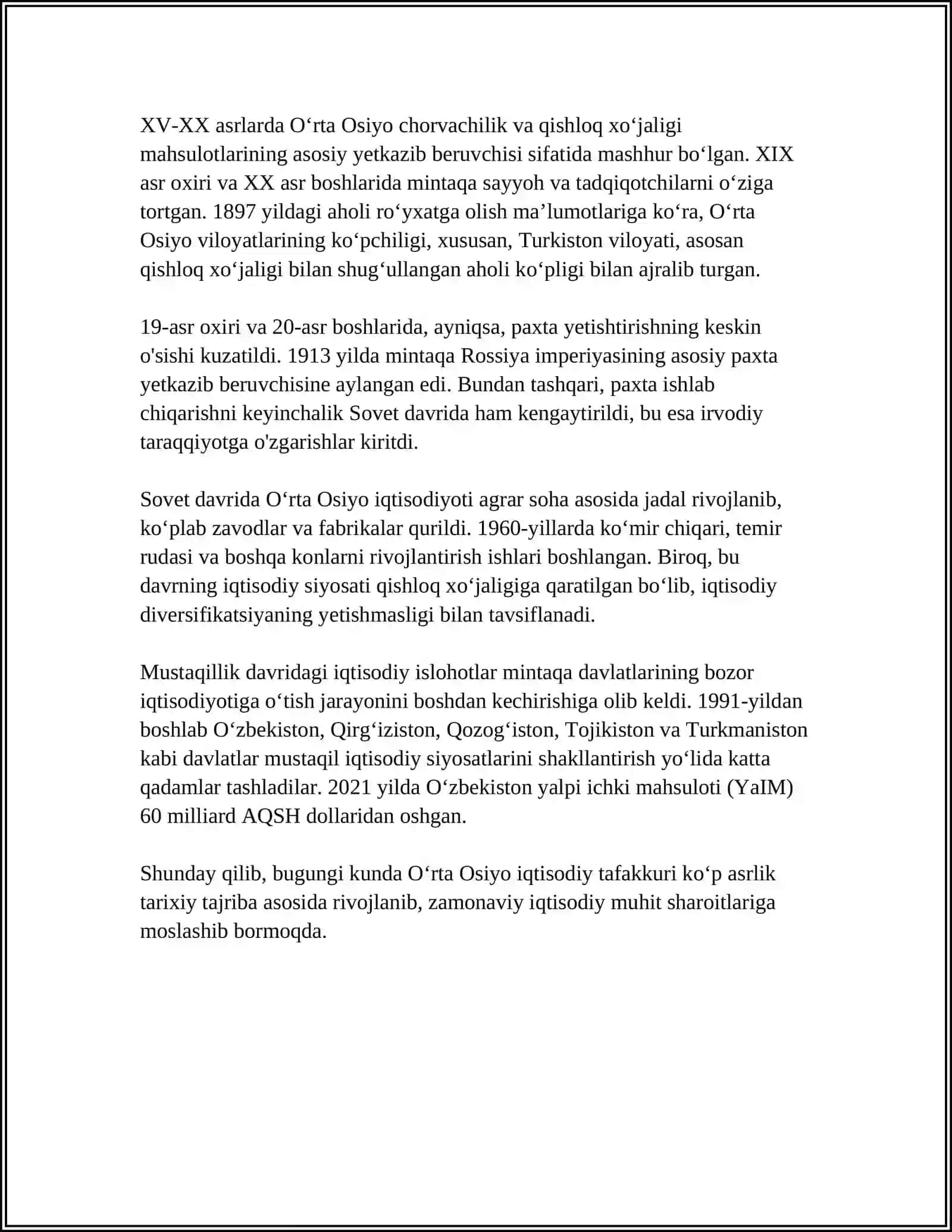 OʻRTA OSIYO MUTAFAKKIRLARI VA IQTISODIY GʻOYALARI 4