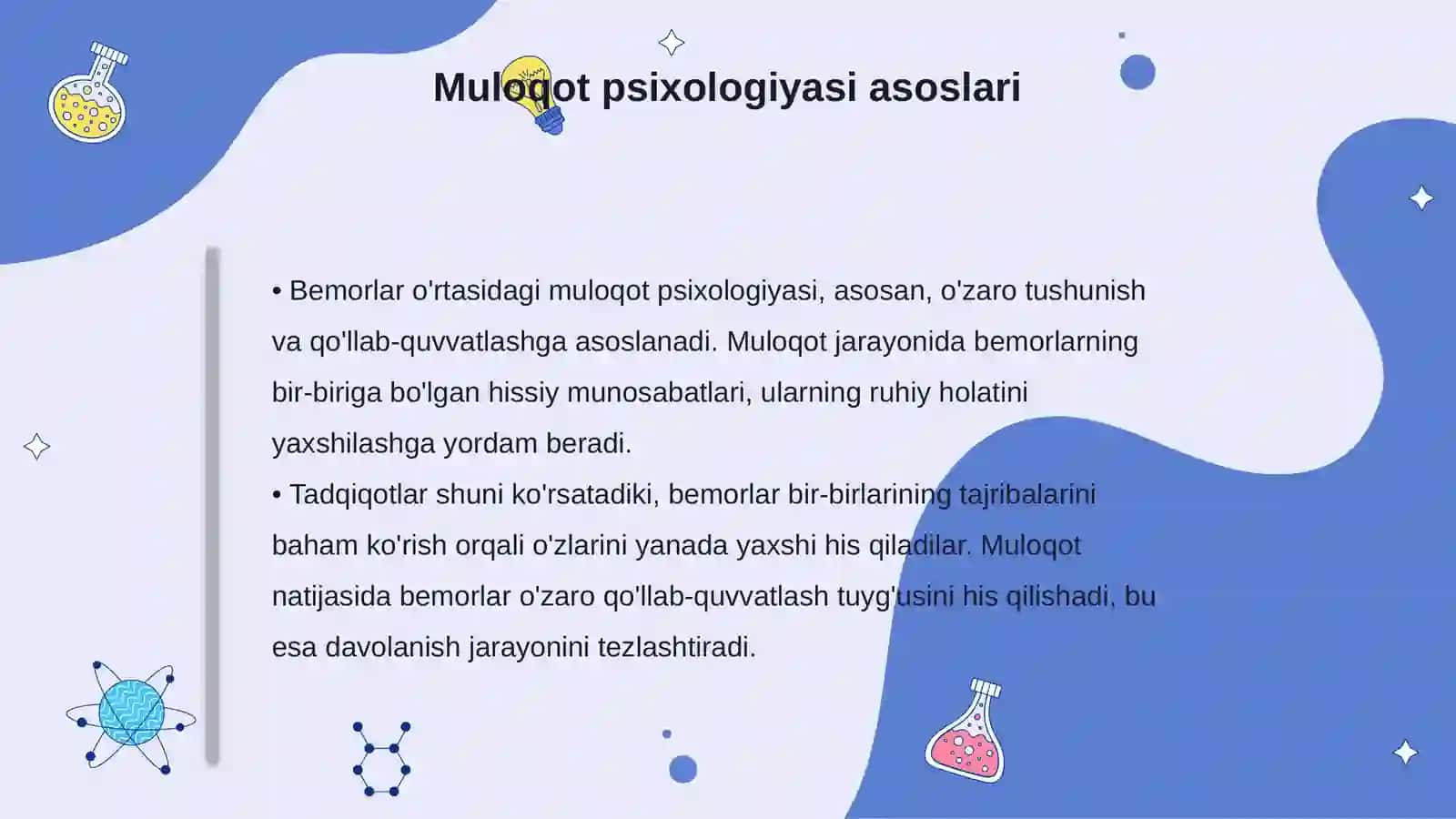 Ambulatoriya sharoitida bemorlarga bemorlar bilan munosabatda bo'lish pisixologiyasi 4