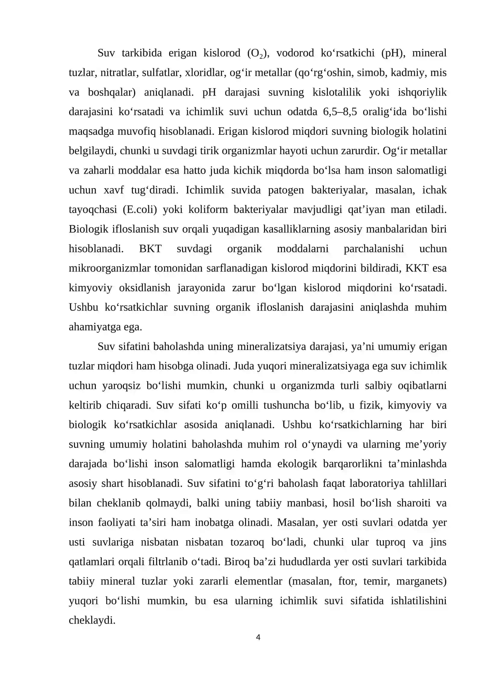 Suv va oqava suvlari sifatini aniqlash usullari 4