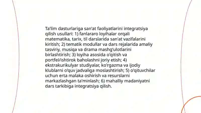 Bolalar maktab internatlarida art pedagokikadan foydalanish 4