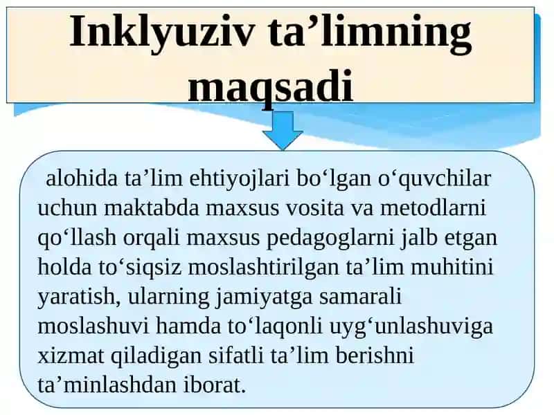 Inklyuziv ta'limda hayotiyo'nik malar va kommunikatsiya so'zidagi o'qish darslari 4