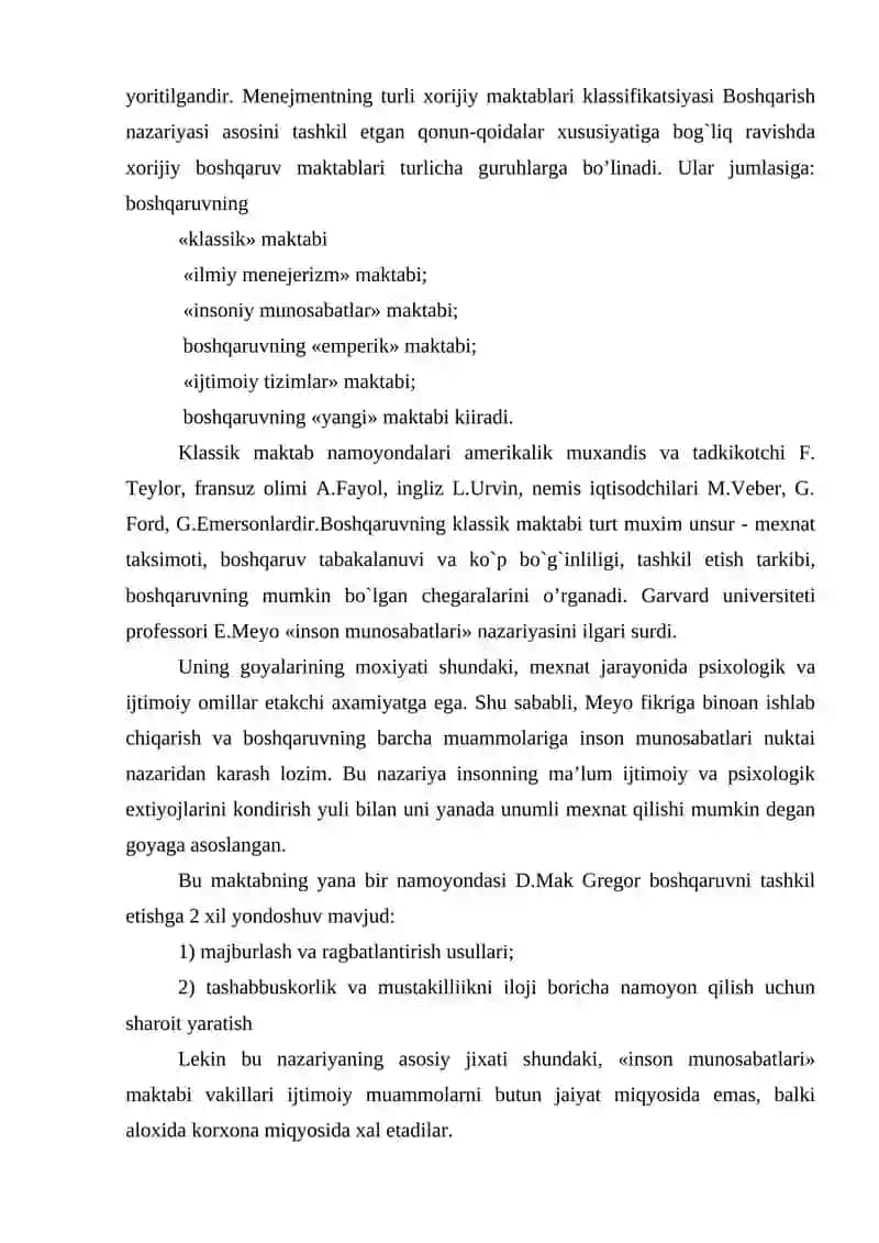 Biznesni boshqarish fanining nazariy asoslari 4