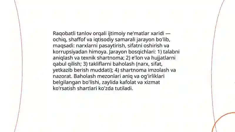 Ijtimoiy ne'matlar: samarali va raqobatli ta'minot 4
