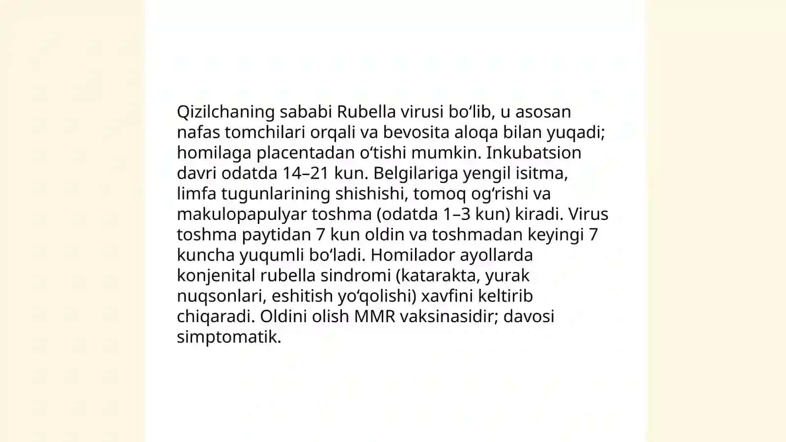 Qizilcha sabablari belgilari va davosi 4