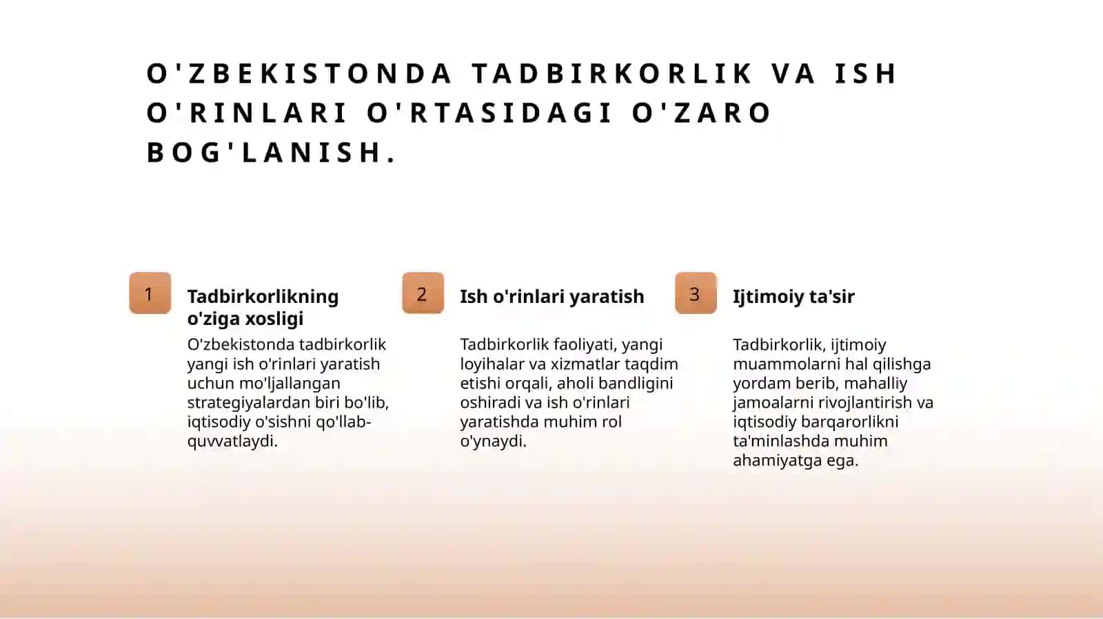 Aholi bandlik muammosini hal etishda tadbirkorlikning tutgan oʻrni 4