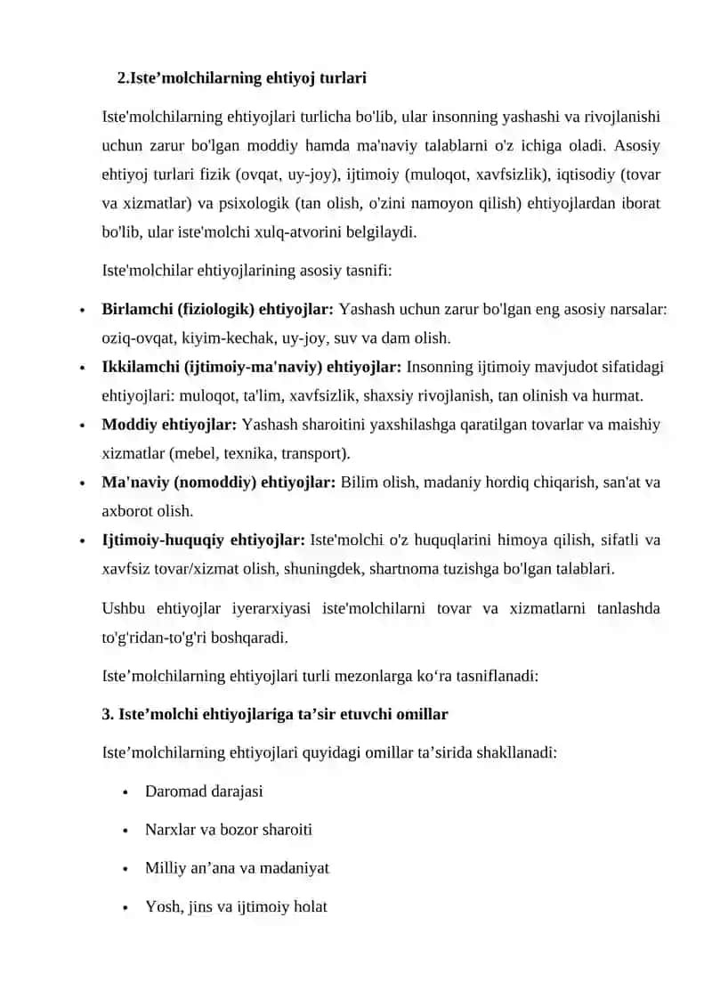 Iste’molchilarning ehtiyojlari 4