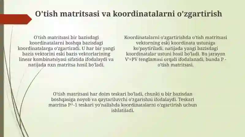 Matritsalar fazosi 4
