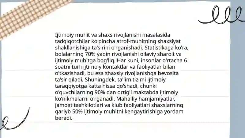 Shaxsning rivojlanishi ijtimoiylashuvi va tarbiyasi 4