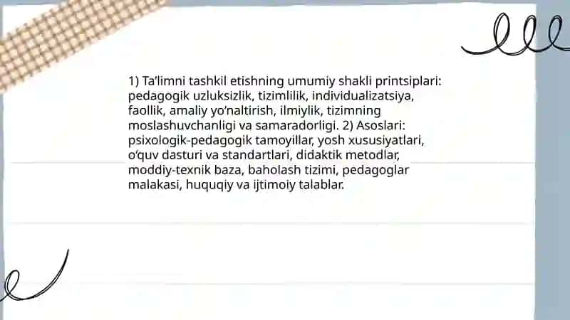 O‘quv ishlari tashkil etishning umumiy shakli 4