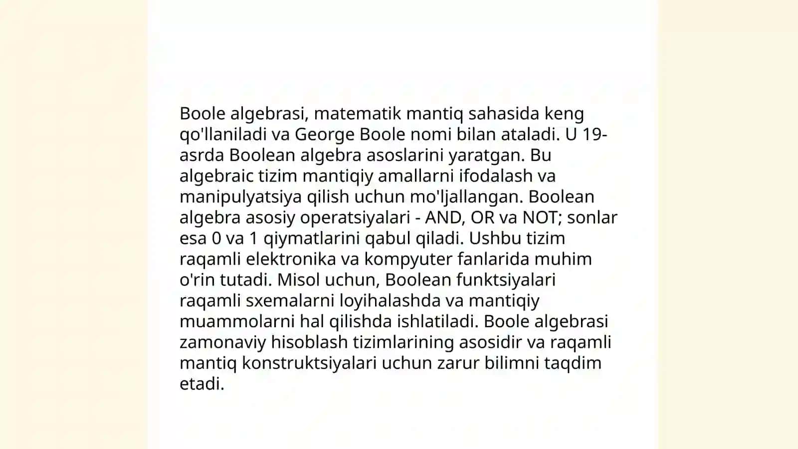 Matematik mantiqning texnikaga tadbiqi 4