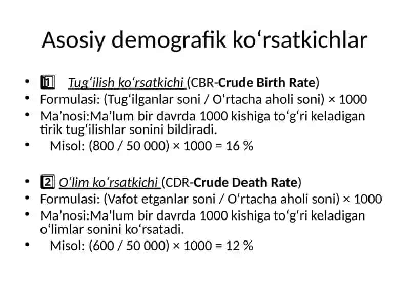 Demografik ko‘rsatkichlarni hisoblash bo‘yicha masalalar 4