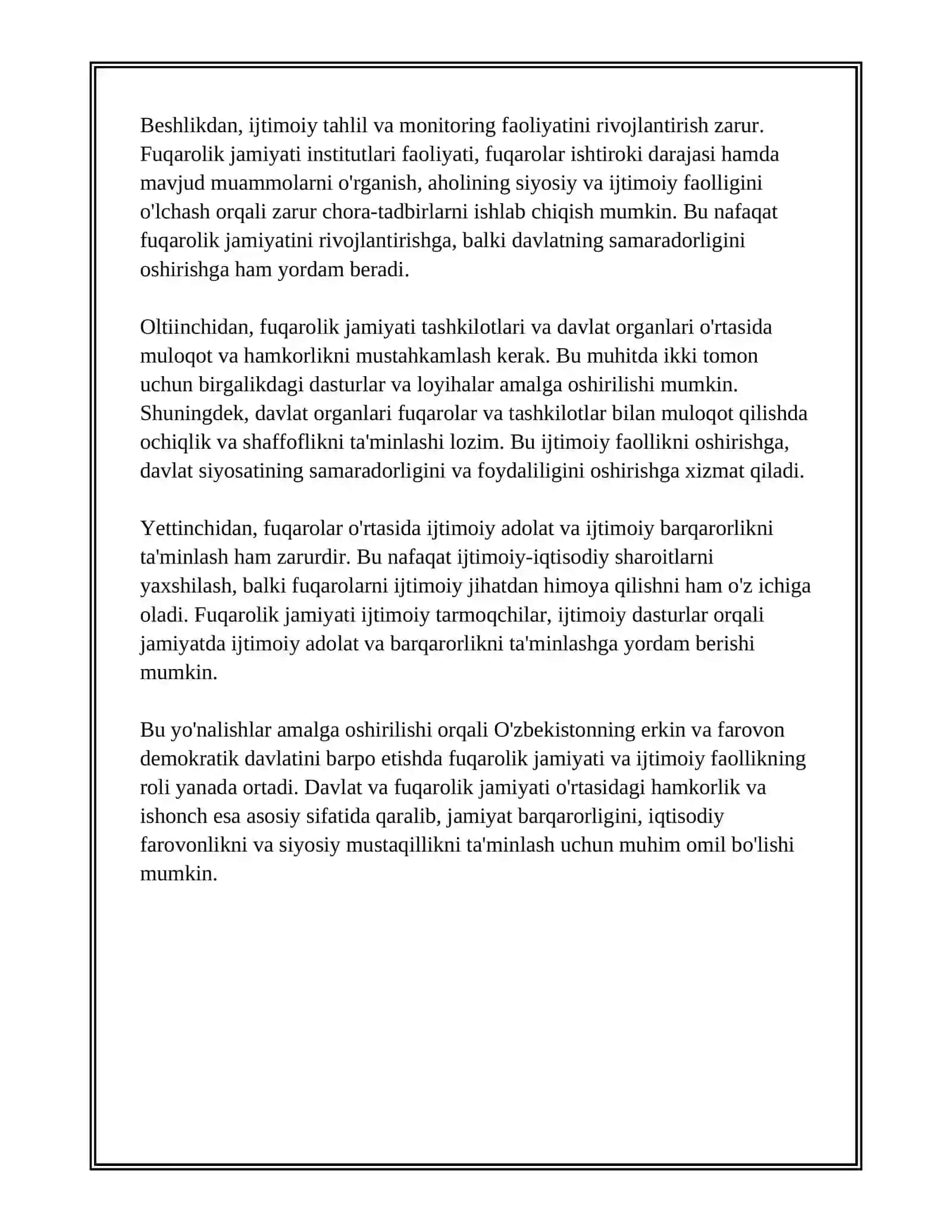 ERKIN VA FAROVON DEMOKRATIK O'ZBEKISTON DAVLATINI BIRGALIKDA BARPO ETAMIZ 4