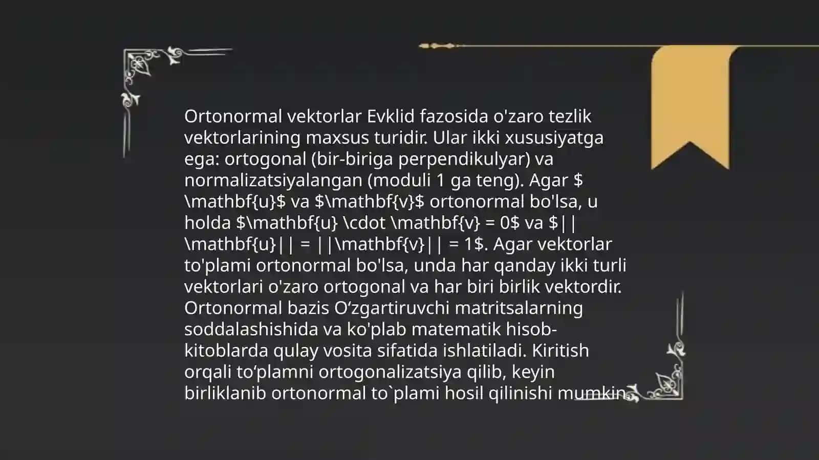 Ortogonal va ortanormal sistemalar 4