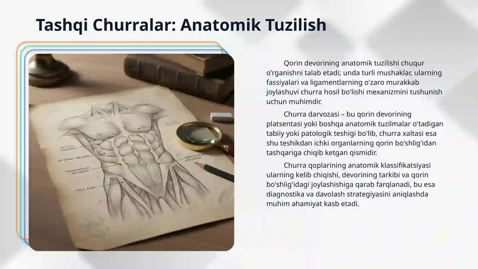 Qorinning tashqi va ichki churralarining topografik anatomiyasi 4