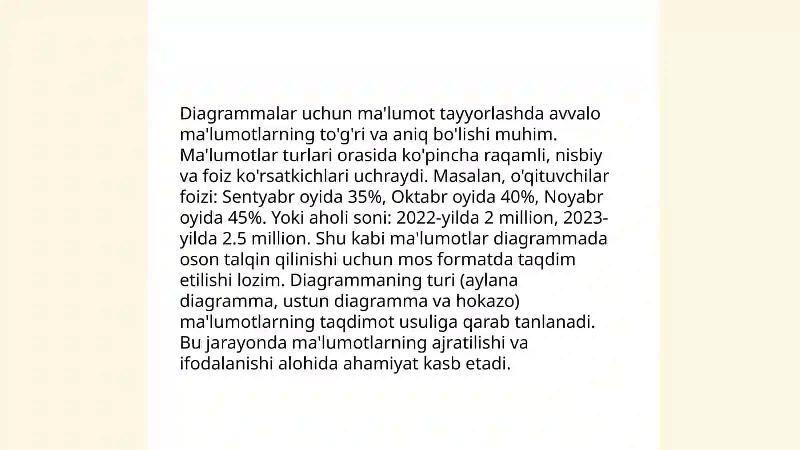 Excel dasturida diagrammalar yaratish 4
