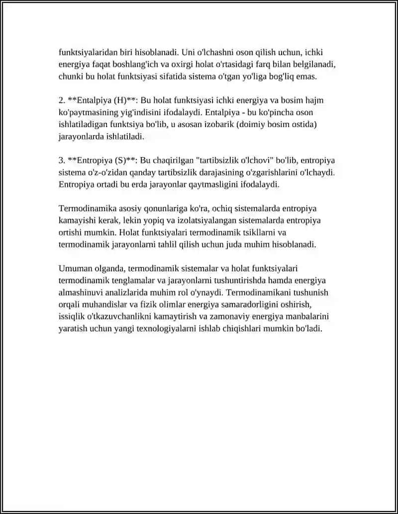 TERMODINAMIK SISTEMALAR VA BIOKIMYOVIY JARAYONLAR KINETIKASI 4