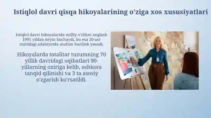 Istiqlol davri qisqa hikoyalarining tematikasi va janrlari 4