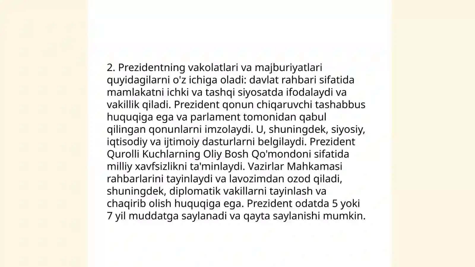 O'zbekiston Respublikasi Prezidenti lavozimi tarixi 4
