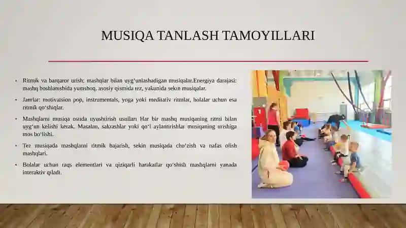 Ertalabki gimnastikani musiqa ostida o‘tish 4