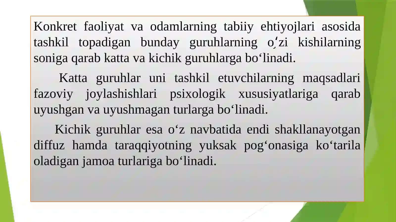 LAR IJTIMOIY PSIXOLOGIYASI 4