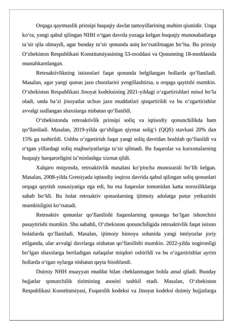 Normativ-huquqiy hujjatlarning vaqt va hududda amal qilishi 4