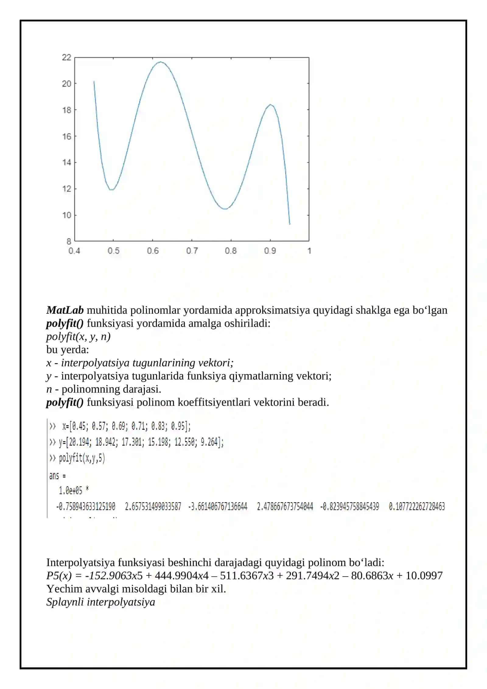 Ma’lumotlarni interpolyatsiyasi va approksimatsiyasi 4