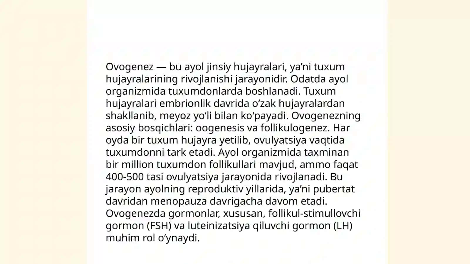 Odamda ovogenez va spermategenezning oʻzigs xosligi 4