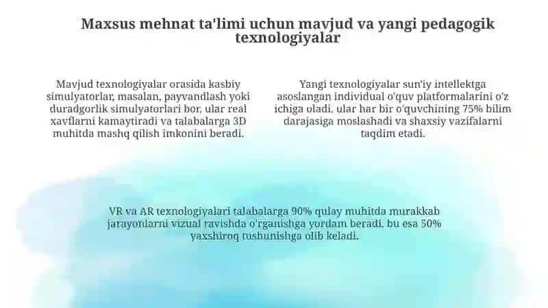 Maxsus mehnat talim maktablarida yangi pedagogik texnologiyalarni qo'llash 4