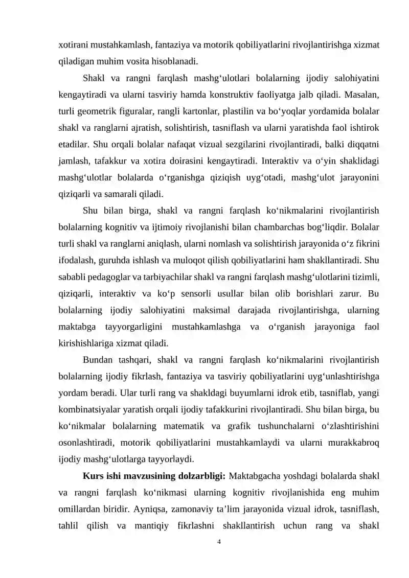 Shakl va rangni farqlash ko’nikmasini rivojlantrish 4