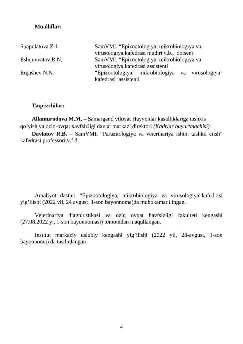 VETERINARIYA MIKROBIOLOGIYA VA IMMUNOLOGIYASI 4