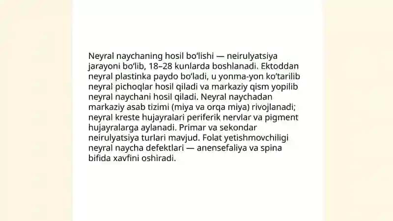 Asab tizimining ontogenezi 4